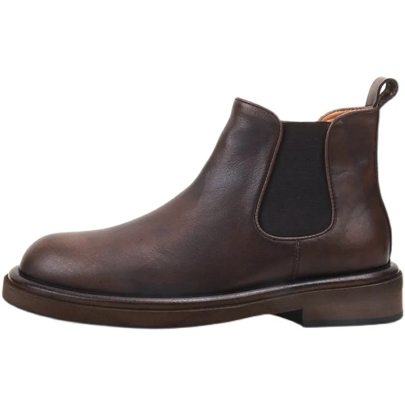 Men's thick sole heightening trendy breathable chelsea boots