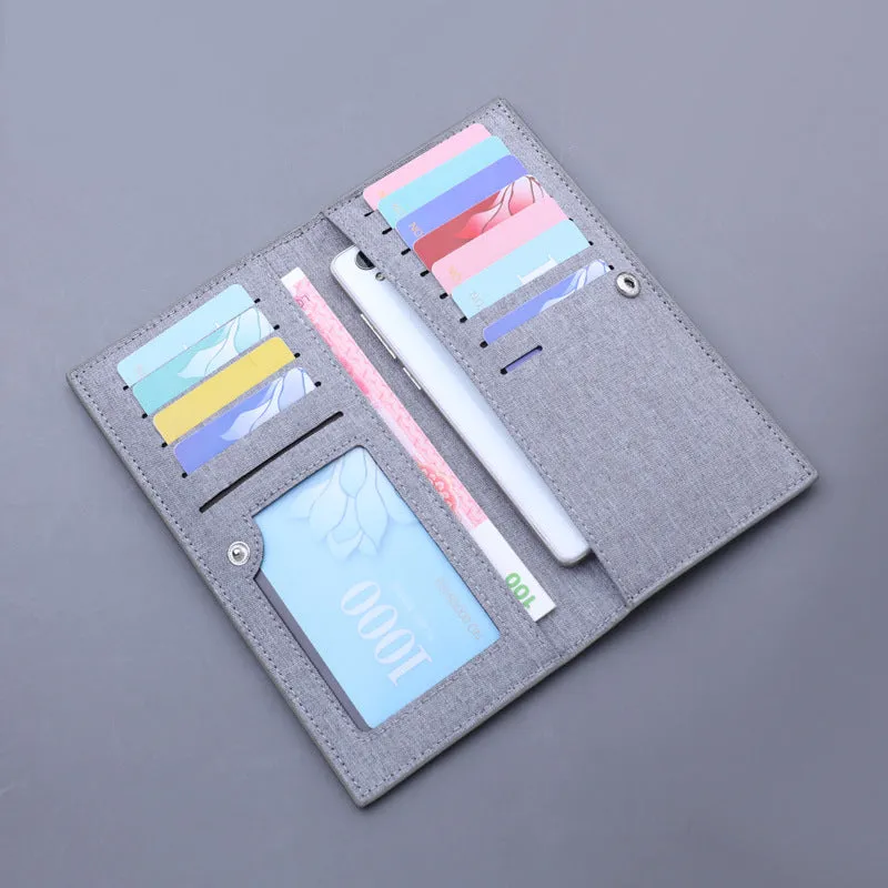 Men's Trendy Long Canvas Oxford Cloth Men's Wallets