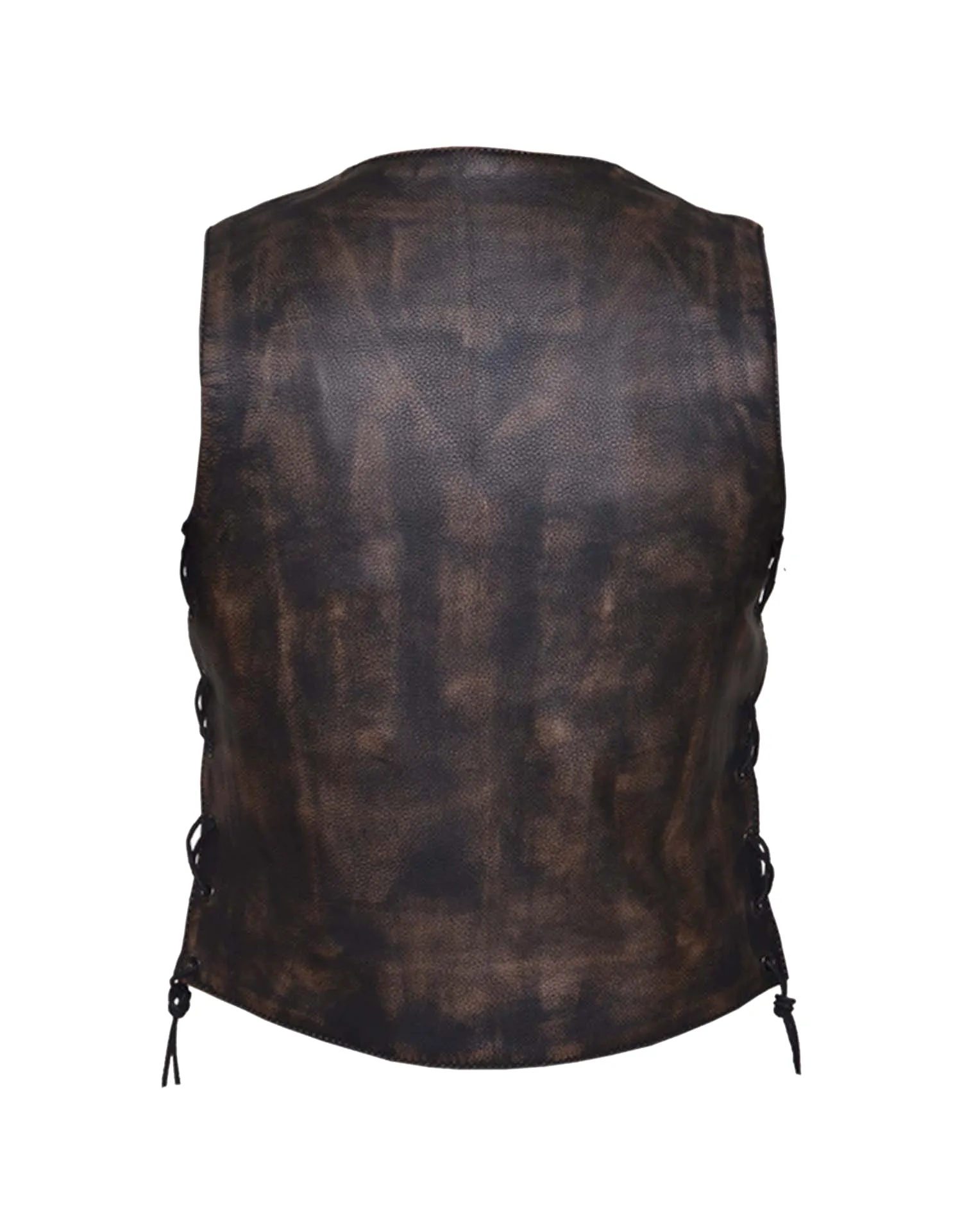 Men's Ultra Nevada Brown 10-Pocket Motorcycle Vest