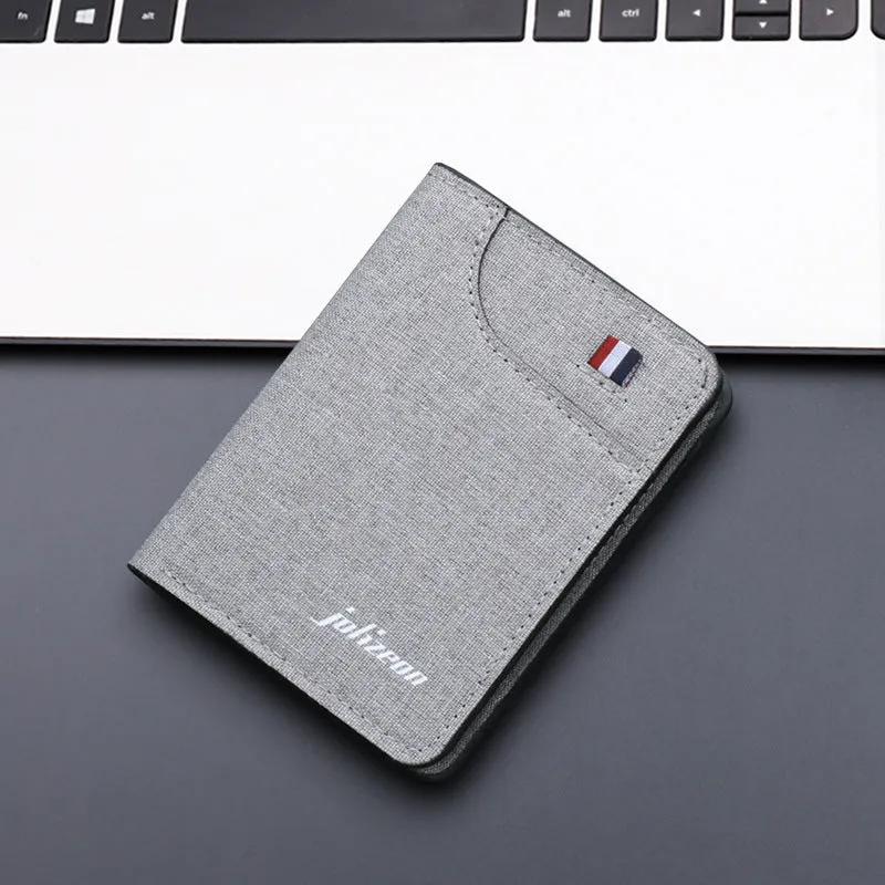 Men's Vertical Canvas Short Beauty Clip Men's Wallets