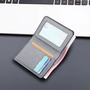 Men's Vertical Canvas Short Beauty Clip Men's Wallets