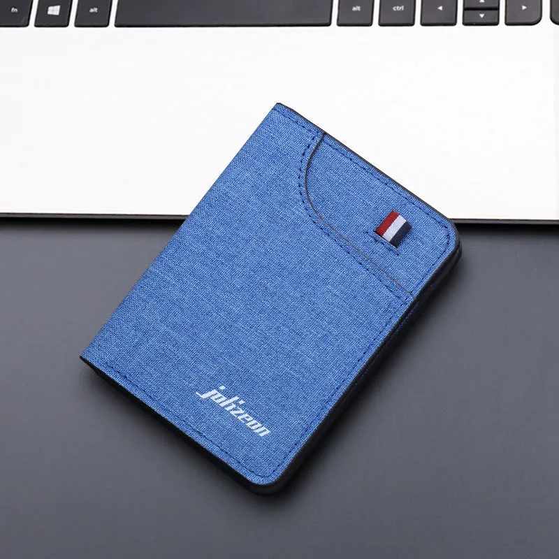 Men's Vertical Canvas Short Beauty Clip Men's Wallets