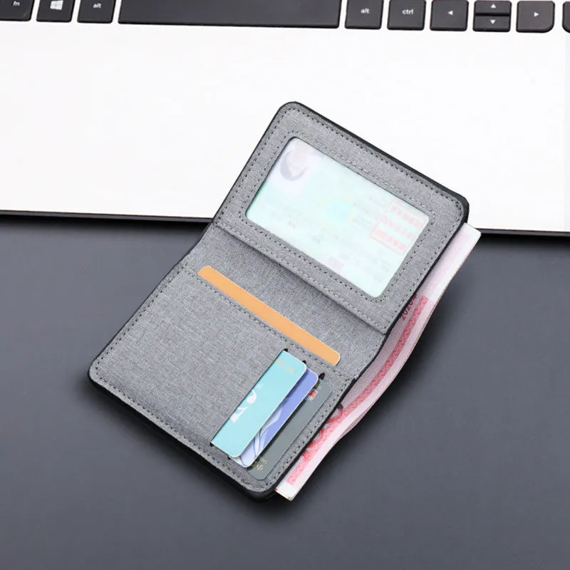 Men's Vertical Canvas Short Beauty Clip Men's Wallets