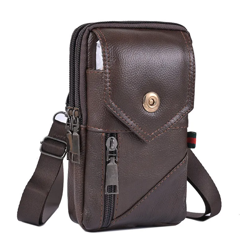 Men's Vintage Leather Lightweight One Vertical Bags