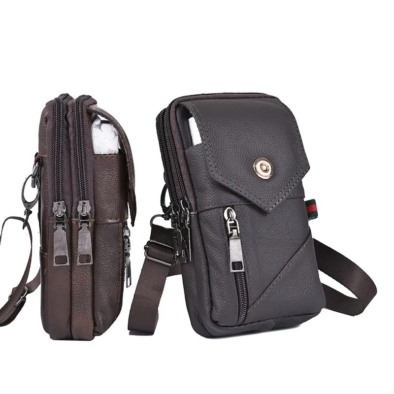 Men's Vintage Leather Lightweight One Vertical Bags
