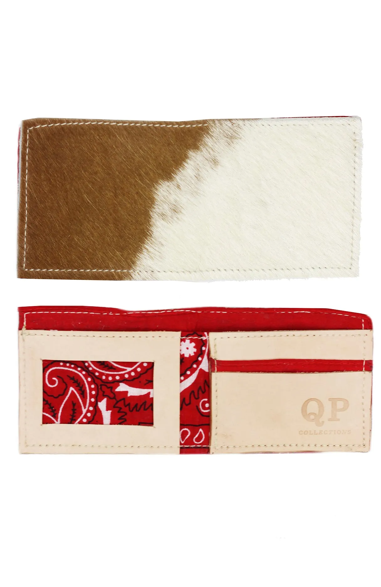 Mens Wallet - Cowhide Red Bandanna