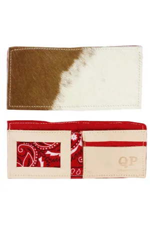 Mens Wallet - Cowhide Red Bandanna