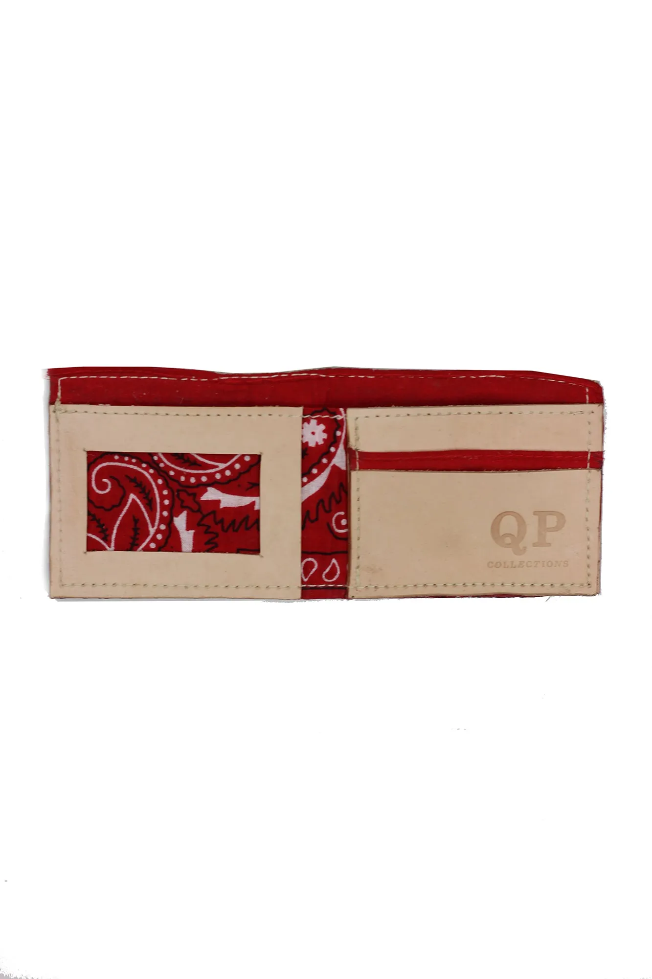 Mens Wallet - Cowhide Red Bandanna