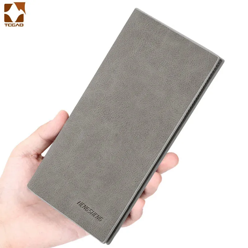 Men's Wallet Thin slim wallet Leather long Male Clutch mens wallets coin hand Purse pocket Cartera hombre billetera hombre 2024