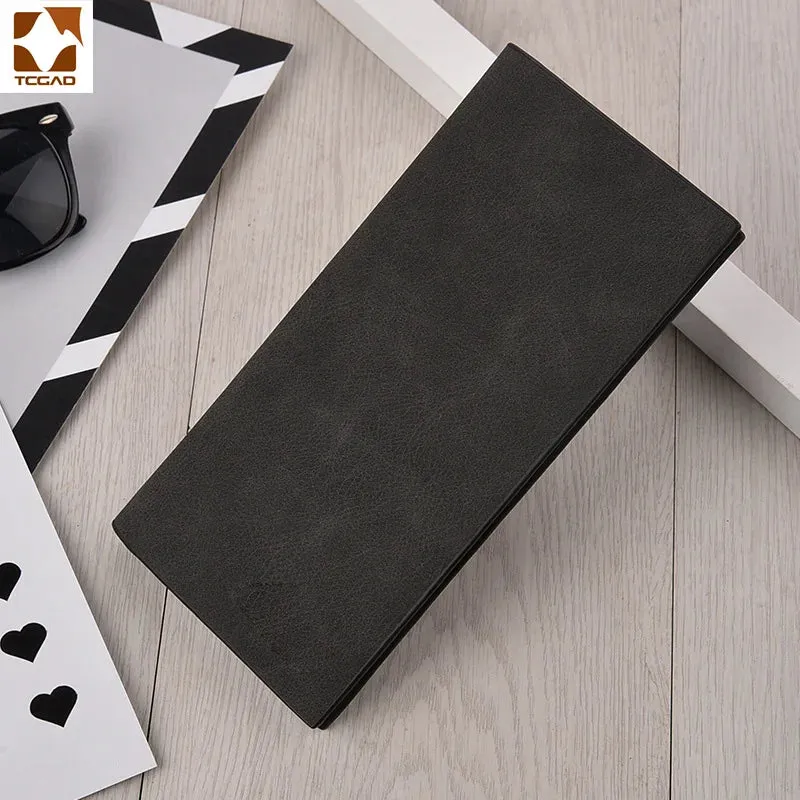 Men's Wallet Thin slim wallet Leather long Male Clutch mens wallets coin hand Purse pocket Cartera hombre billetera hombre 2024