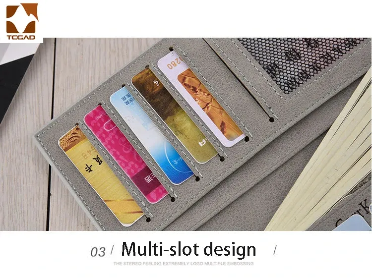 Men's Wallet Thin slim wallet Leather long Male Clutch mens wallets coin hand Purse pocket Cartera hombre billetera hombre 2024