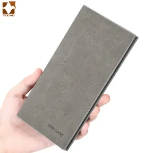 Men's Wallet Thin slim wallet Leather long Male Clutch mens wallets coin hand Purse pocket Cartera hombre billetera hombre 2024