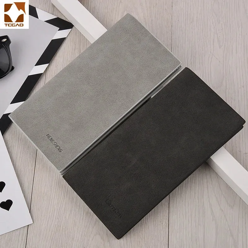 Men's Wallet Thin slim wallet Leather long Male Clutch mens wallets coin hand Purse pocket Cartera hombre billetera hombre 2024