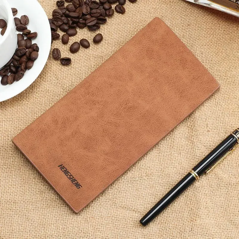 Men's Wallet Thin slim wallet Leather long Male Clutch mens wallets coin hand Purse pocket Cartera hombre billetera hombre 2024