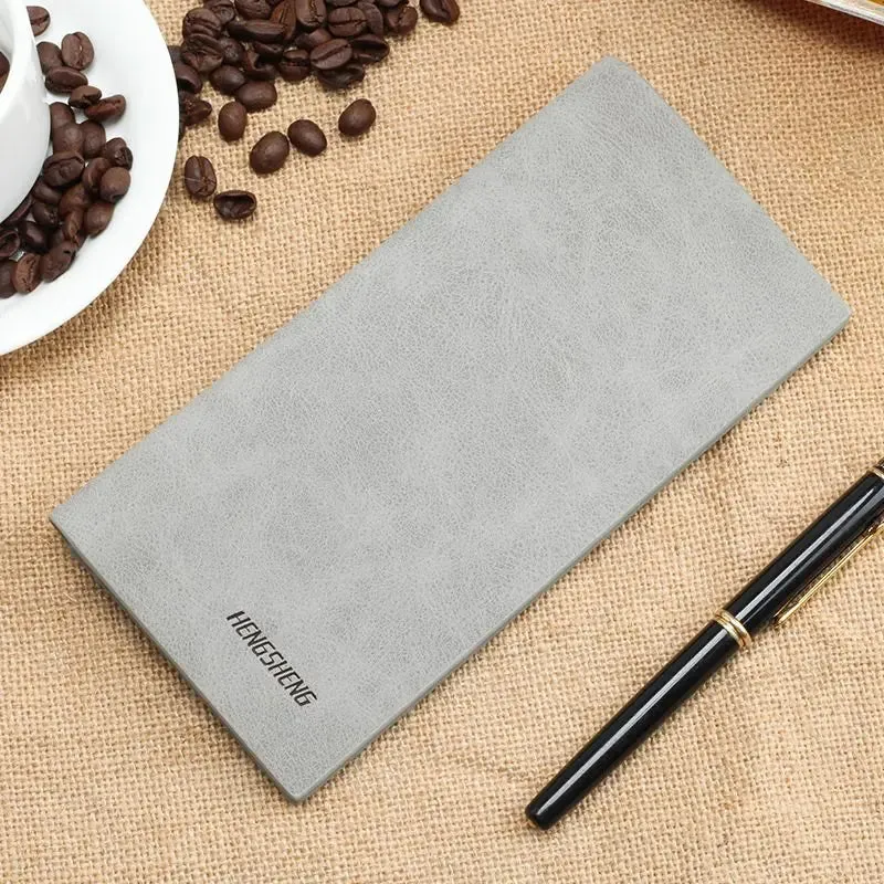 Men's Wallet Thin slim wallet Leather long Male Clutch mens wallets coin hand Purse pocket Cartera hombre billetera hombre 2024
