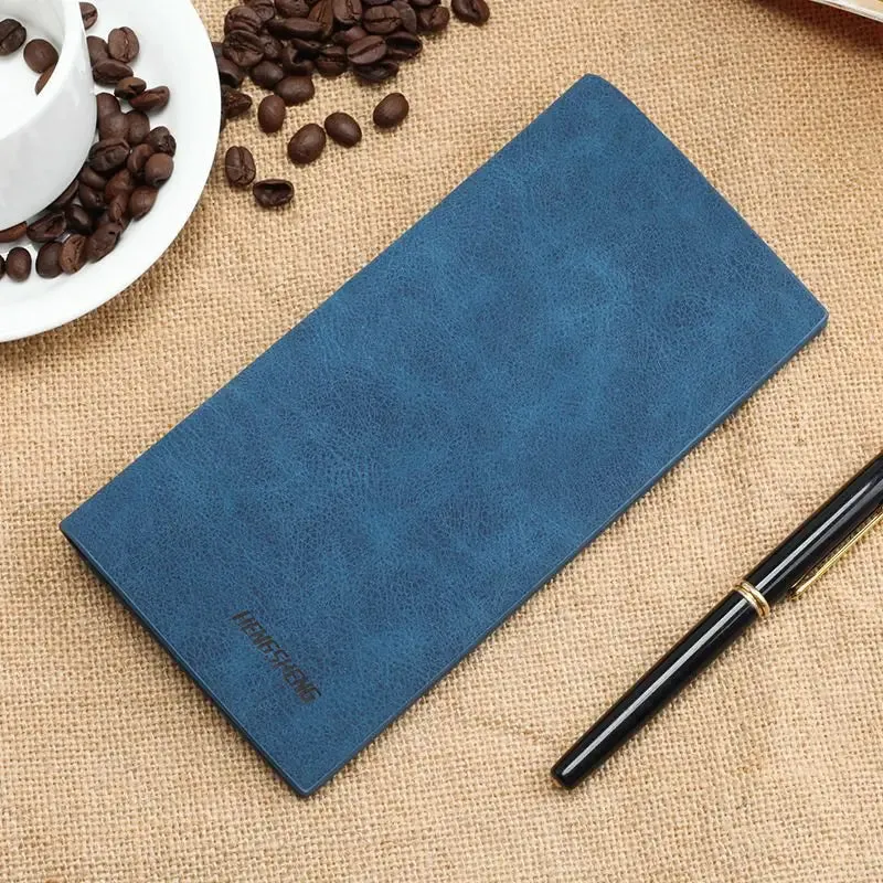 Men's Wallet Thin slim wallet Leather long Male Clutch mens wallets coin hand Purse pocket Cartera hombre billetera hombre 2024