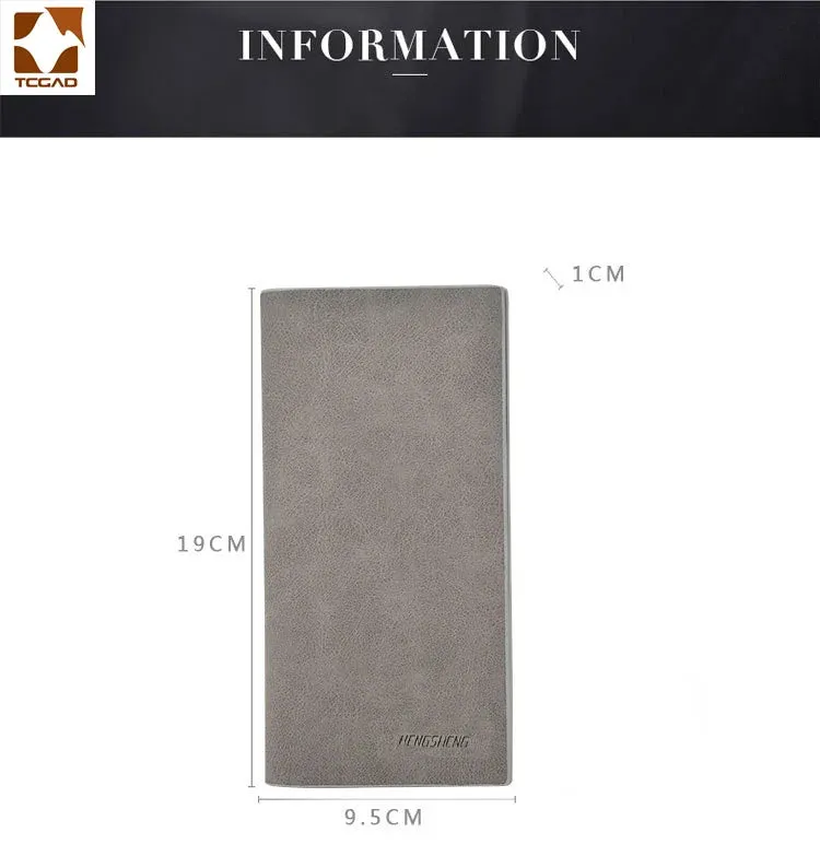 Men's Wallet Thin slim wallet Leather long Male Clutch mens wallets coin hand Purse pocket Cartera hombre billetera hombre 2024