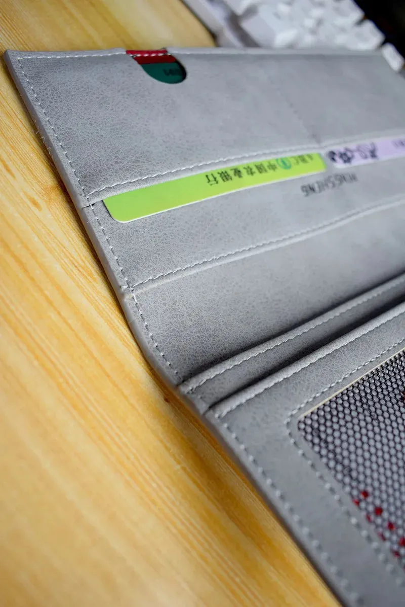 Men's Wallet Thin slim wallet Leather long Male Clutch mens wallets coin hand Purse pocket Cartera hombre billetera hombre 2024