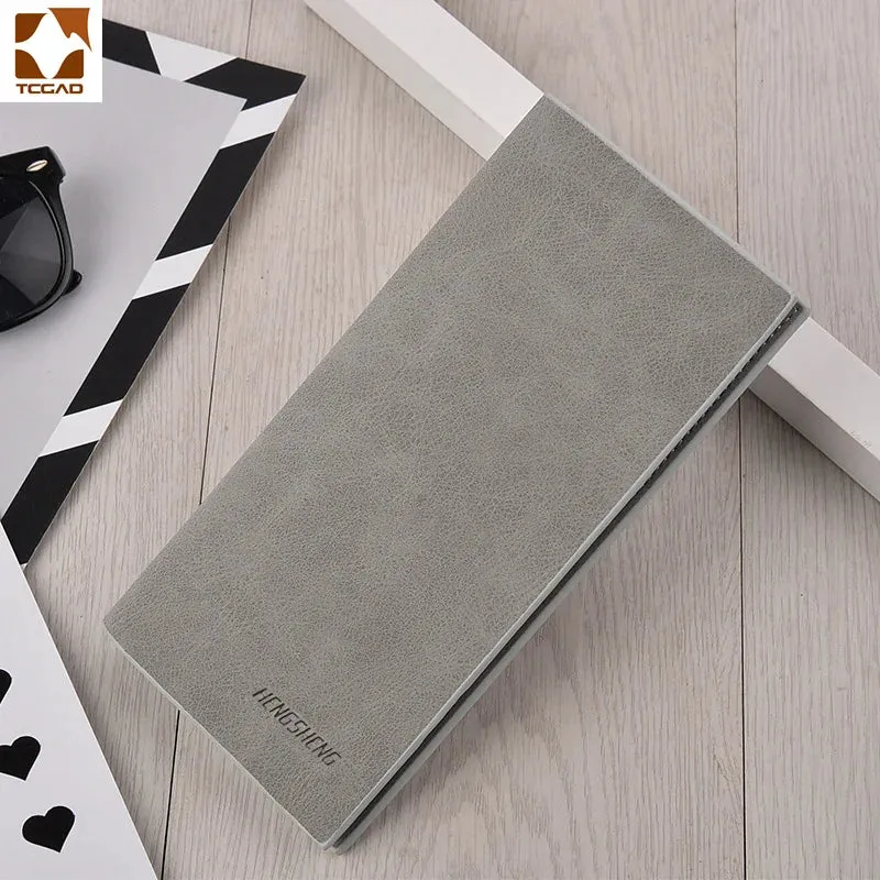 Men's Wallet Thin slim wallet Leather long Male Clutch mens wallets coin hand Purse pocket Cartera hombre billetera hombre 2024