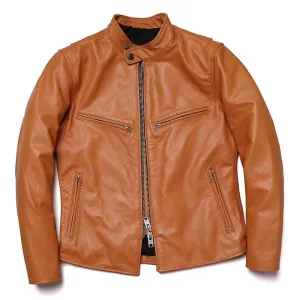 Men's Yellow Leather Motorcycle Jacket