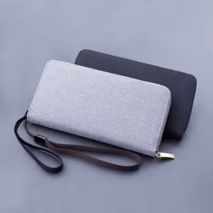 Men's Zipper Simple With Carrying Strap Oxford Cloth Men's Wallets