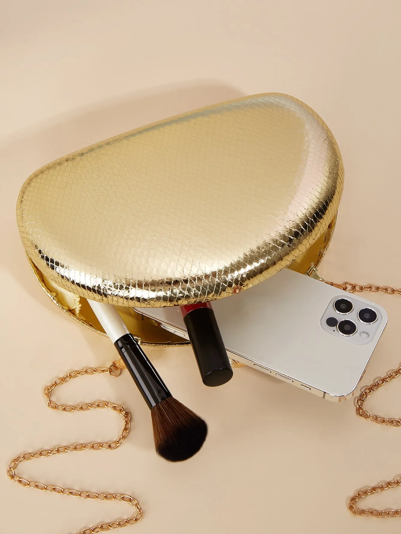 Mini Metallic Snakeskin Embossed Box Bag- FD ⚡