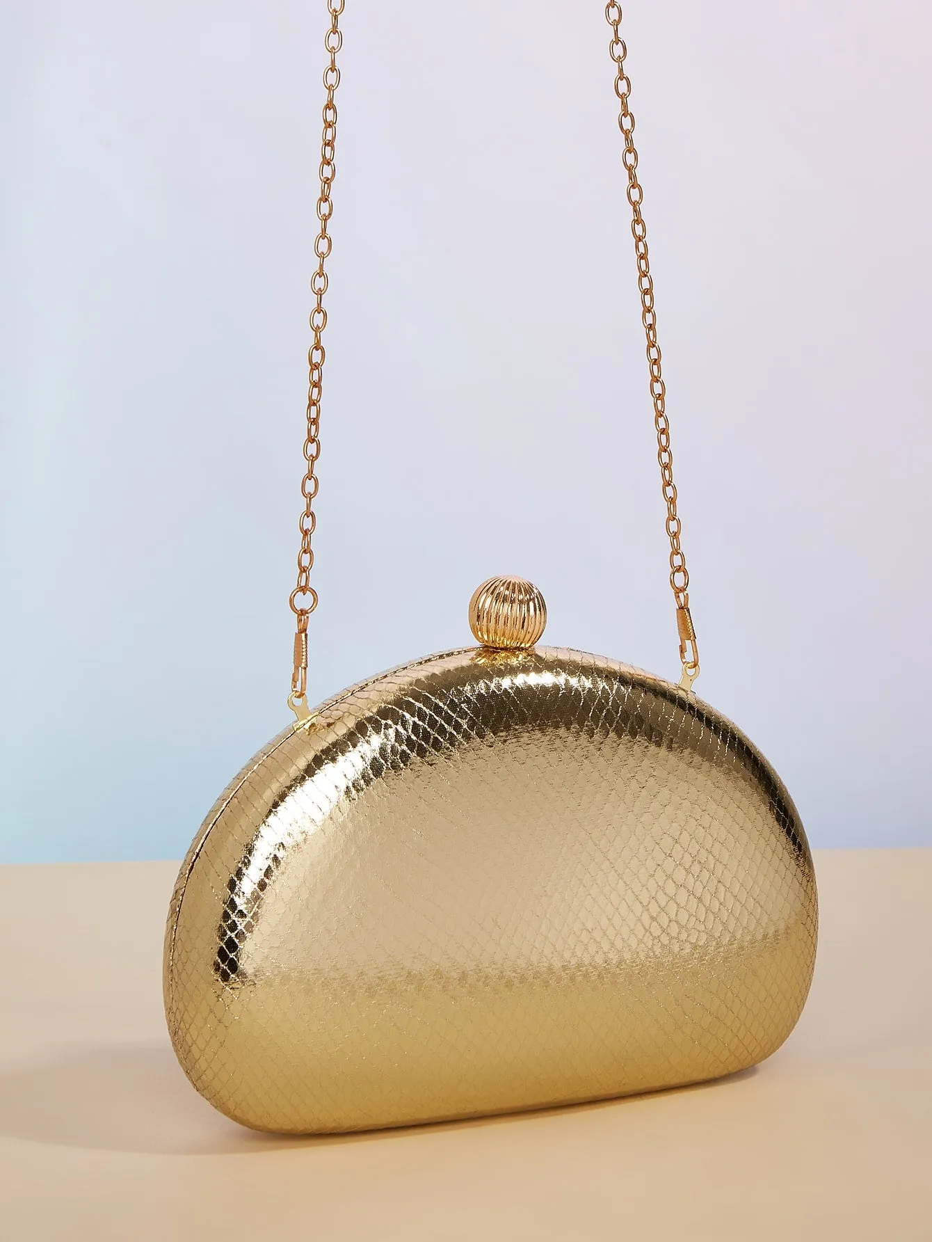 Mini Metallic Snakeskin Embossed Box Bag- FD ⚡