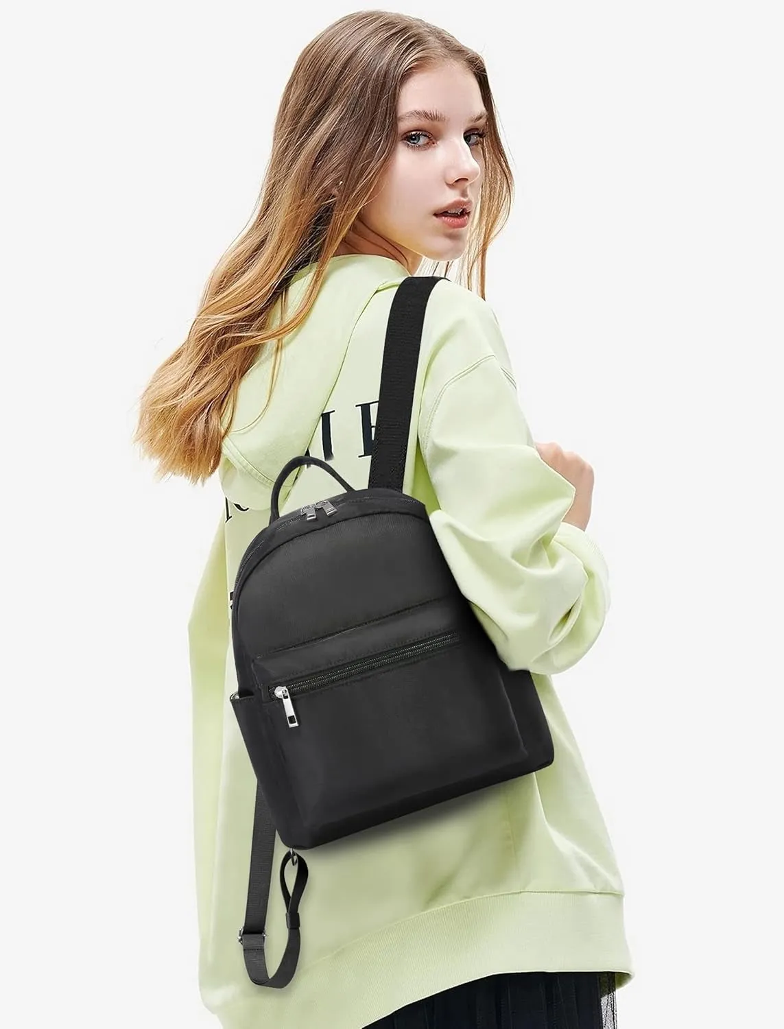 Mini nylon Backpack for Women, Light Weight Multiple pockets Waterproof Backpack