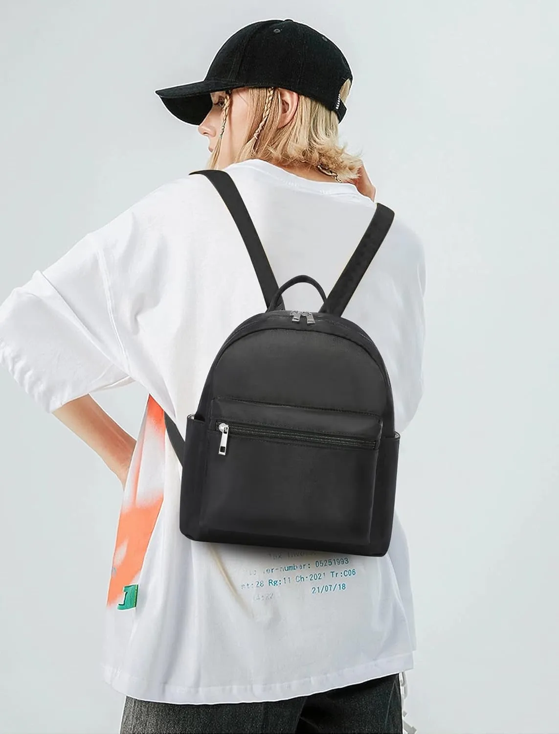 Mini nylon Backpack for Women, Light Weight Multiple pockets Waterproof Backpack
