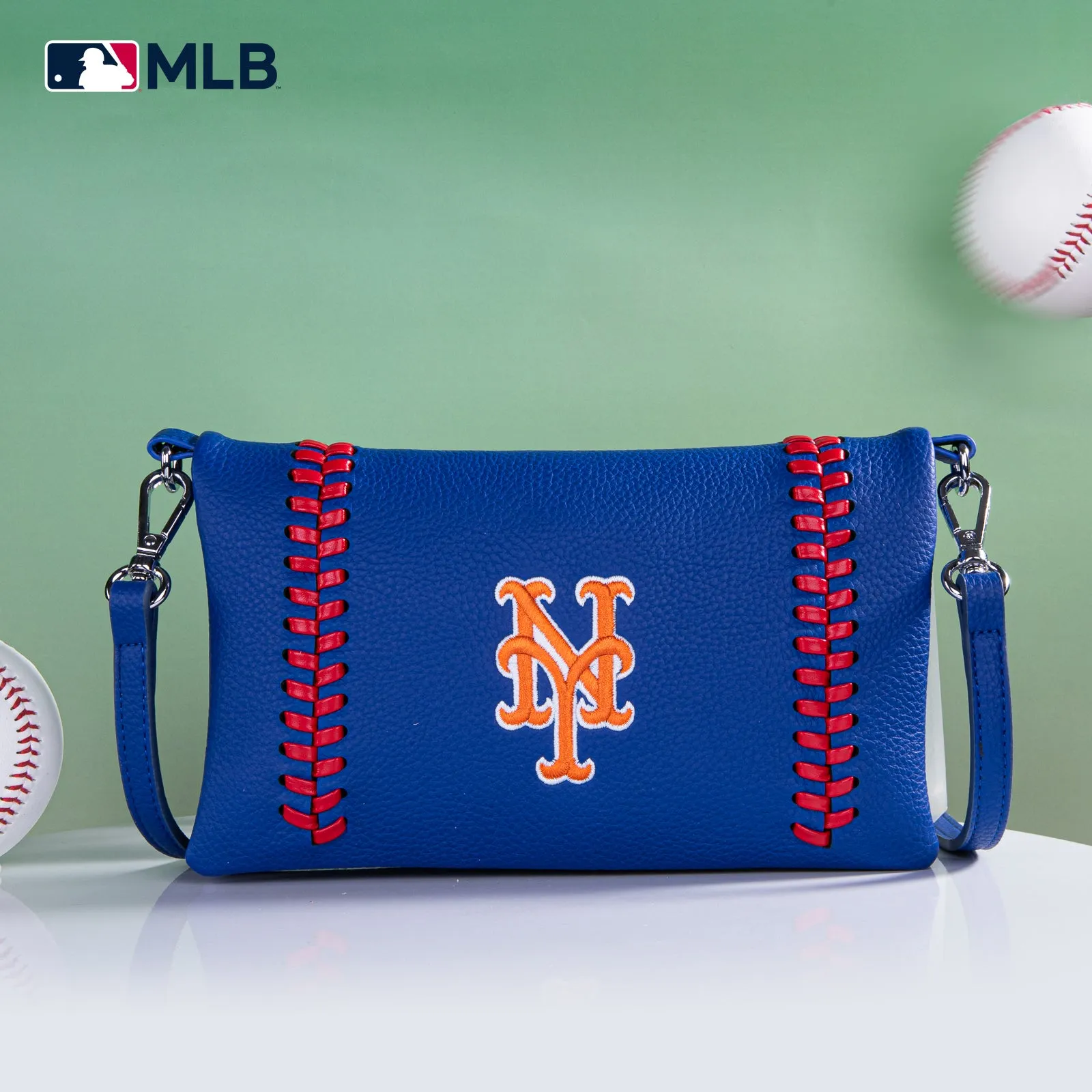 MLB-MT106  MLB New York Mets Team Bi-Fold Clutch/Crossbody