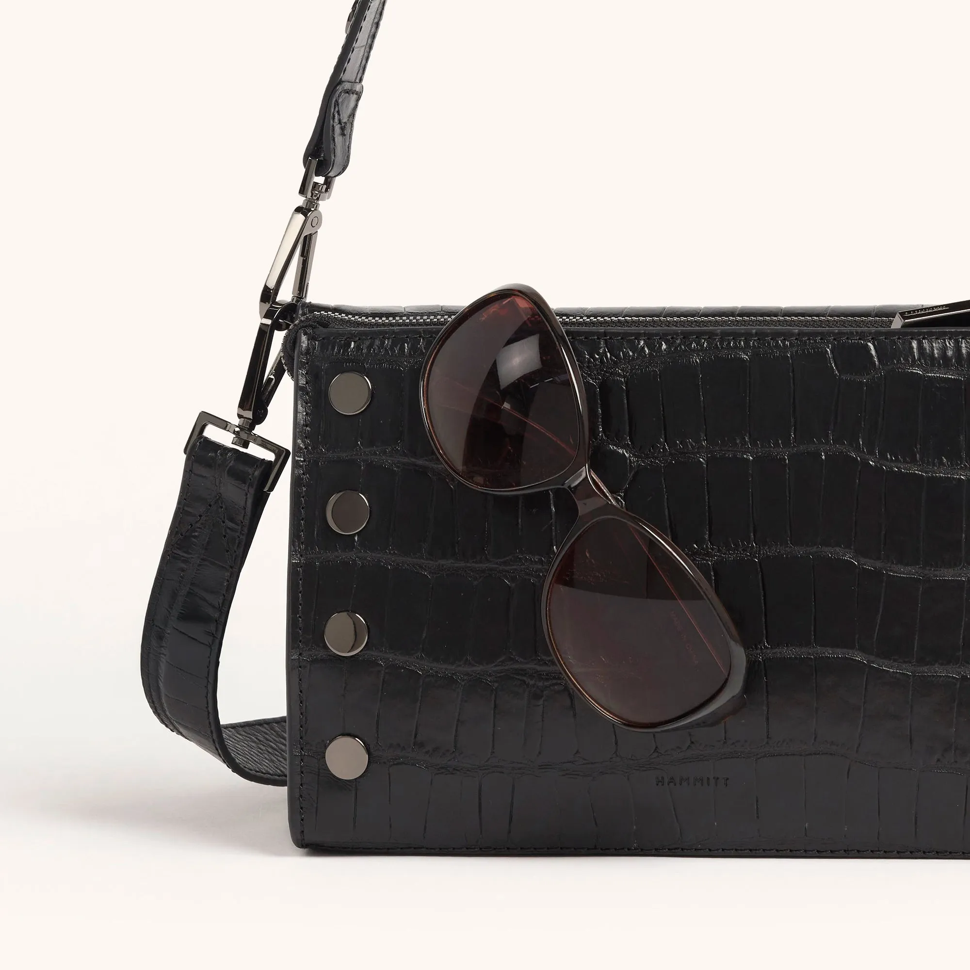 Montana Clutch | Evening Crocco/Gunmetal | Sml