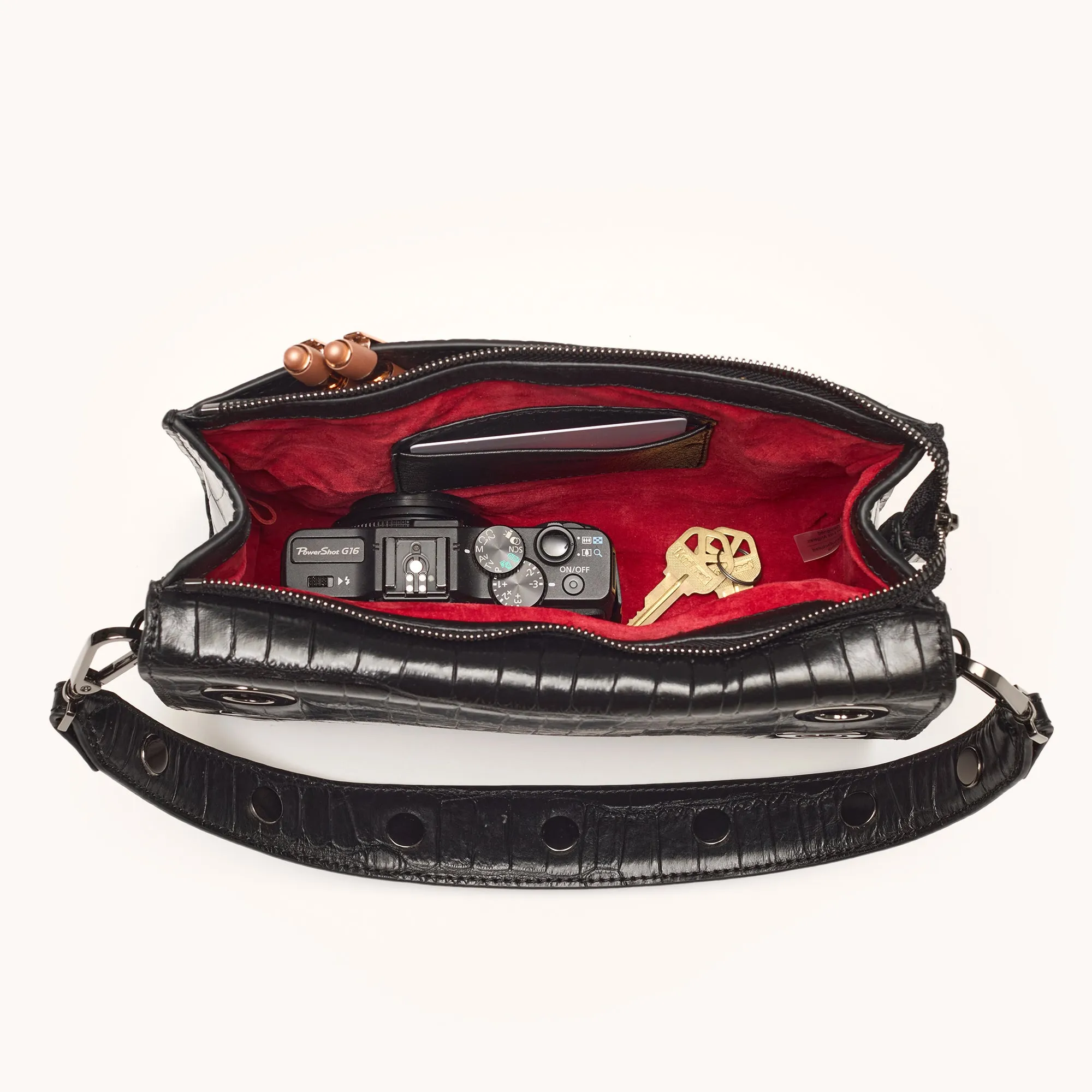 Montana Clutch | Evening Crocco/Gunmetal | Sml