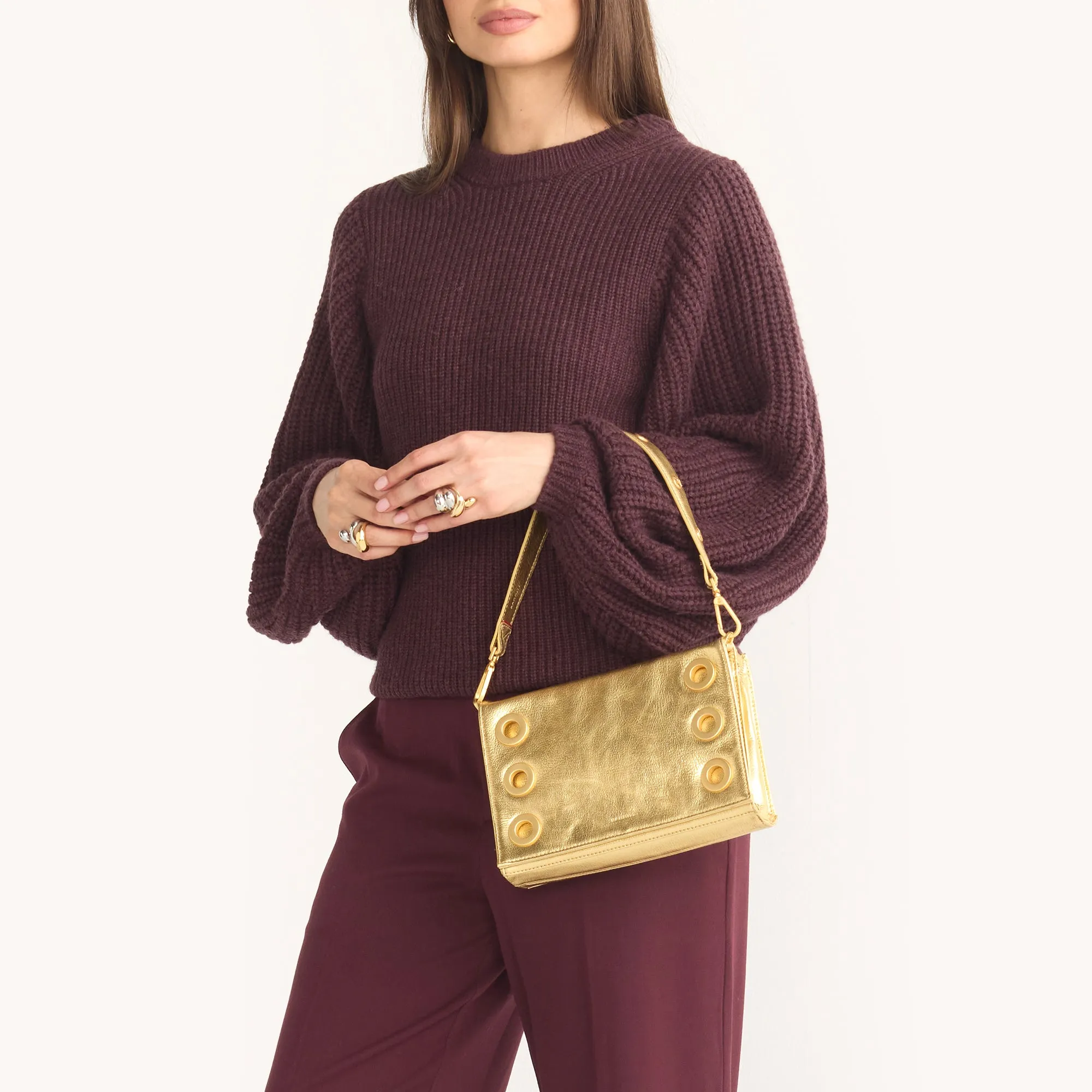 Montana Clutch | Gala Gold/Brushed Gold Hammered | Sml
