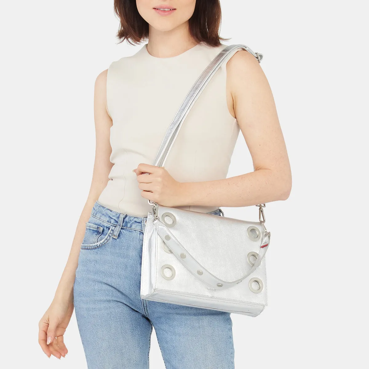 Montana Clutch | Sidewalk Silver/Brushed Silver | Lrg