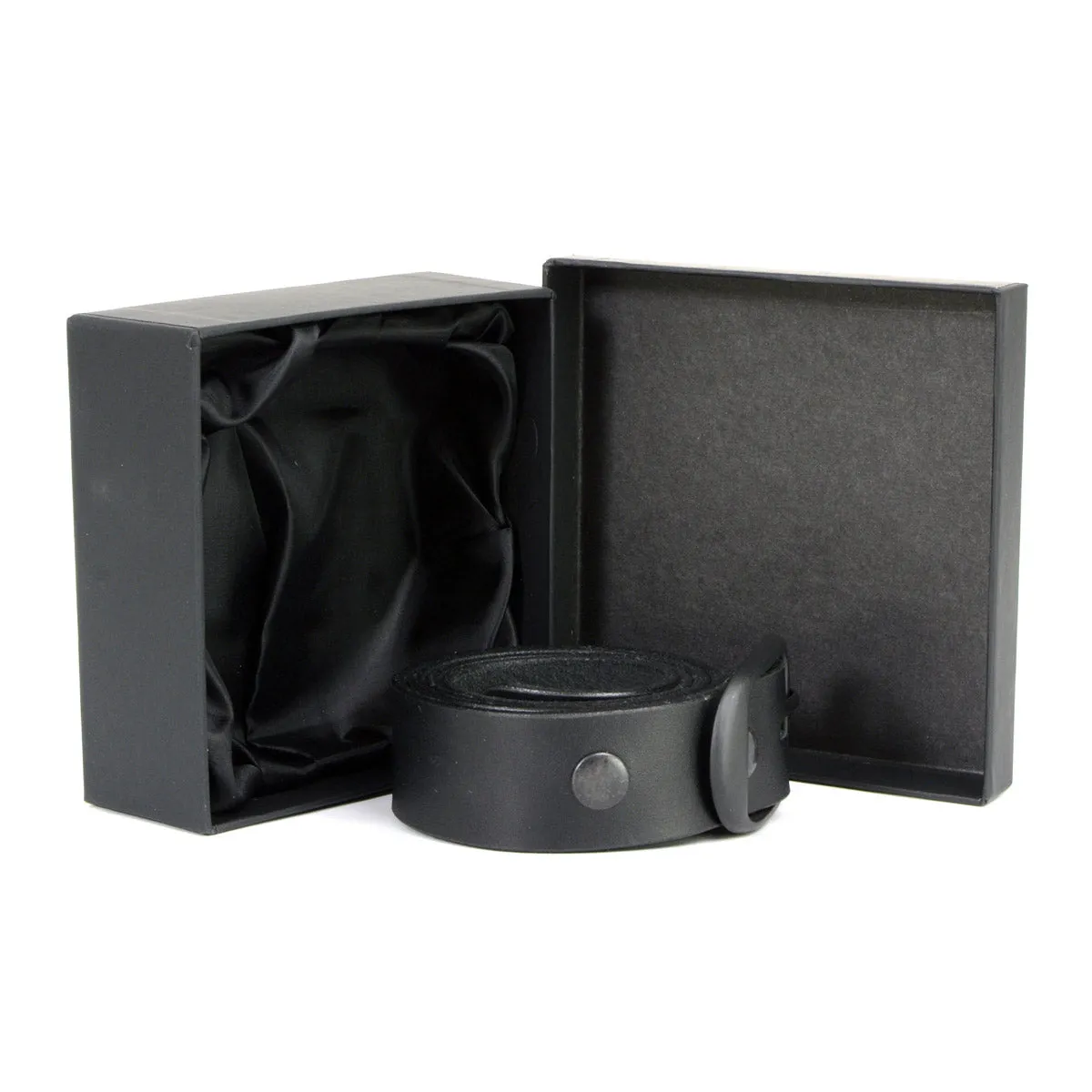 MP7110 Men's F* Around - Find Out Black Genuine Leather Belt with Interchangeable Buckle - 1.5 inches Wide