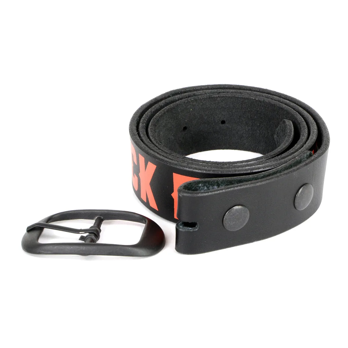 MP7110 Men's F* Around - Find Out Black Genuine Leather Belt with Interchangeable Buckle - 1.5 inches Wide