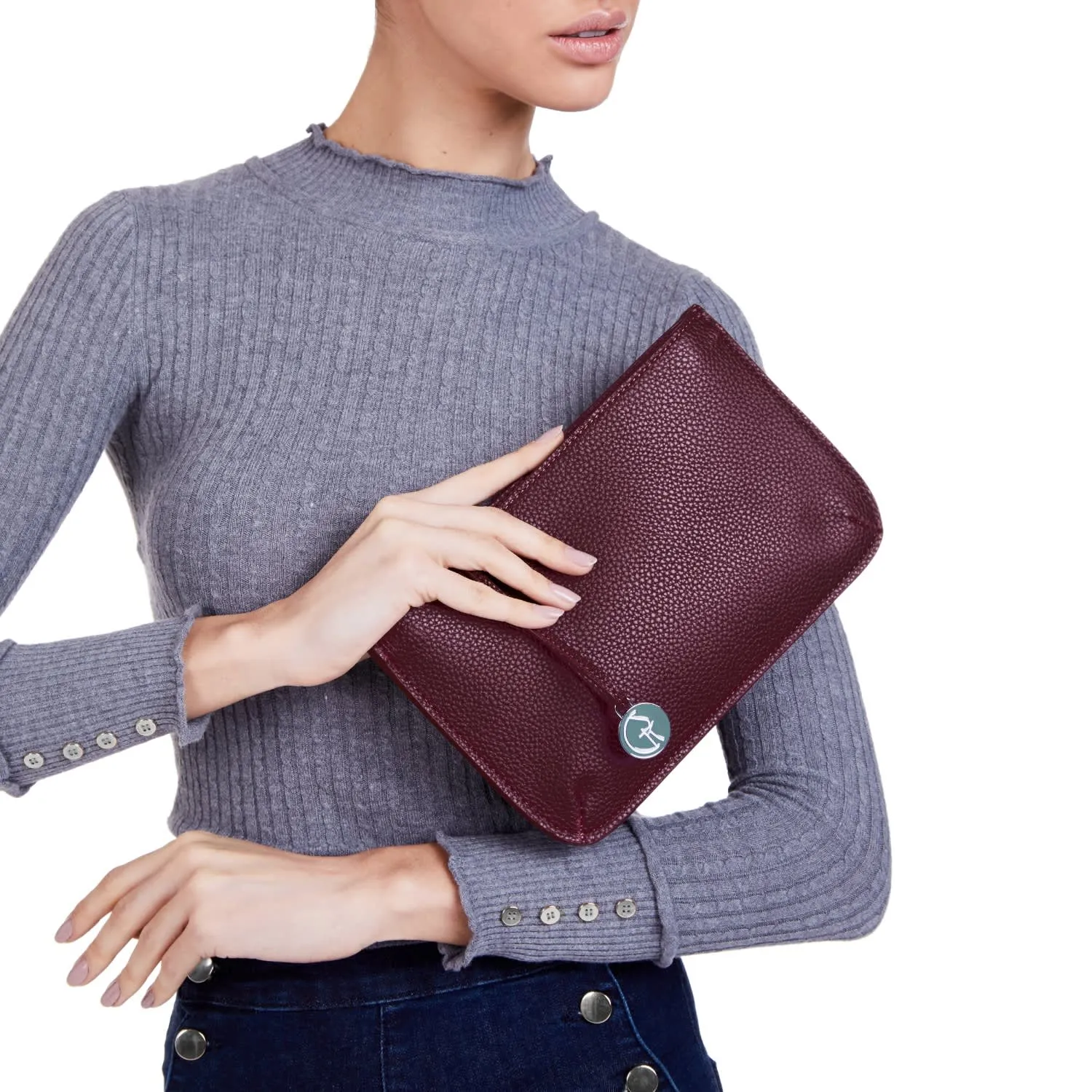 Multi-Function Vegan Leather Clutch | Burgundy