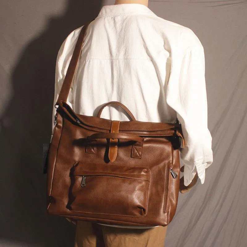 Multipurpose Pu Leather Laptop Bag