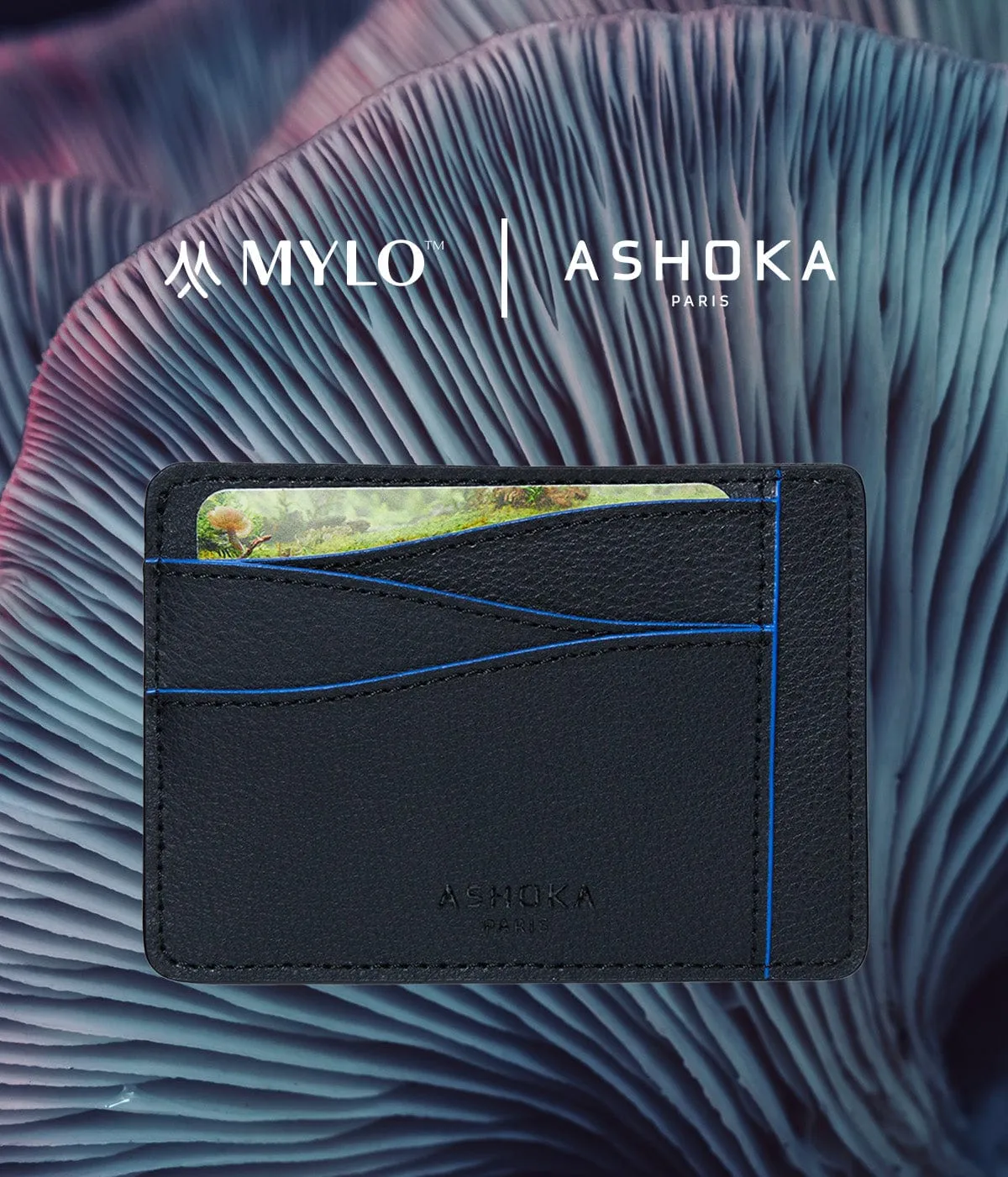 Mylo™️ Vegan Mushroom Leather Large Card Holder | Blue