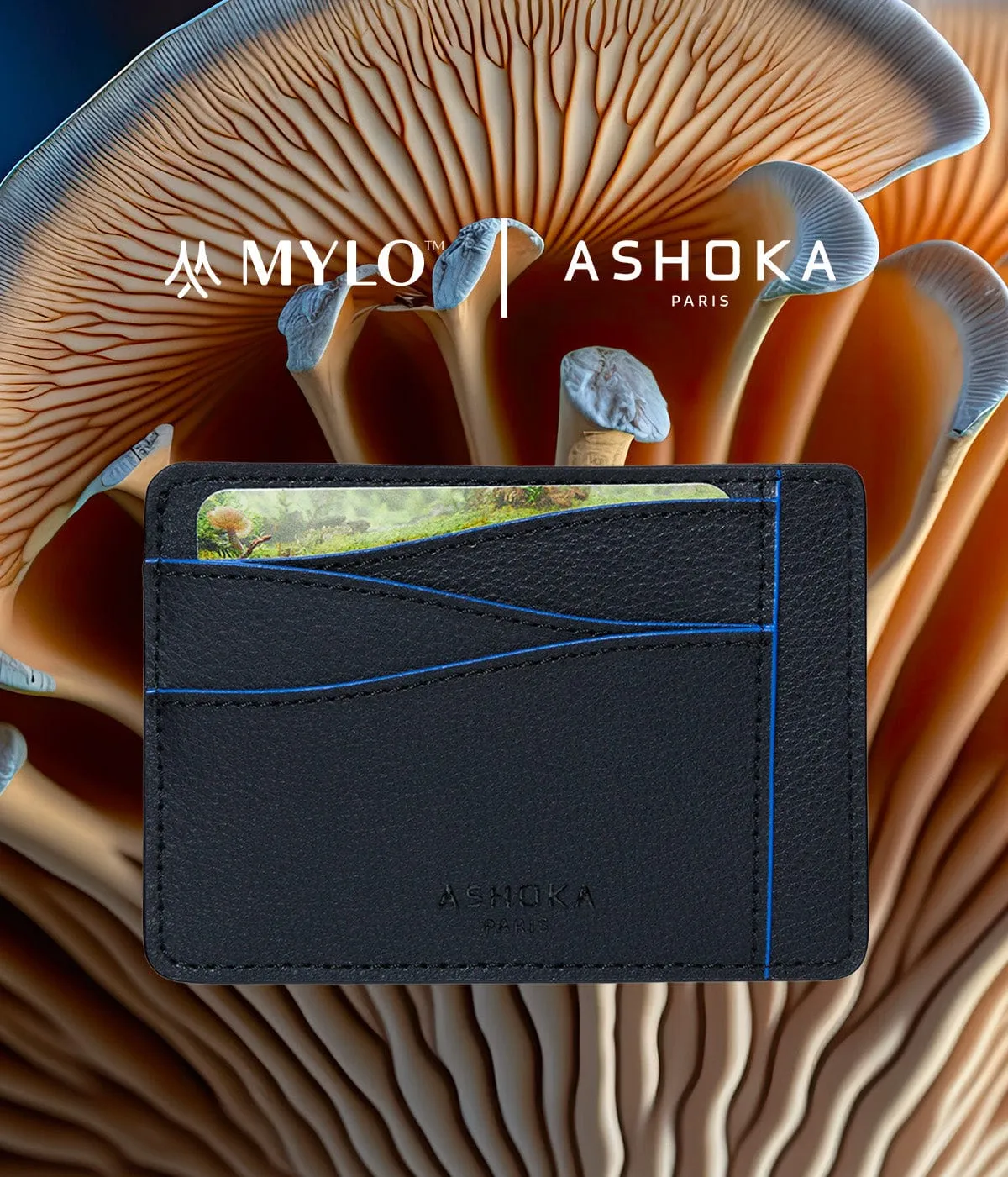 Mylo™️ Vegan Mushroom Leather Large Card Holder | Blue