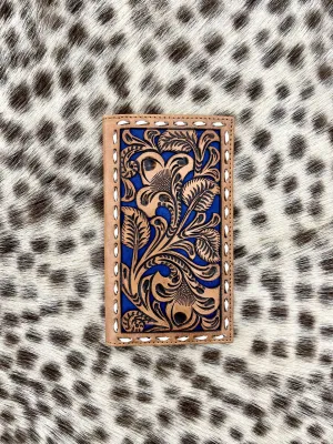 N5497827 Nocona Men's Floral Embossed Bifold Wallet