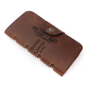 New Men's Leather Long Vintage Wallet Pockets ID Card Clutch Cente Bifold Purse