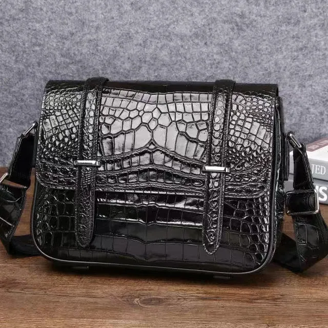Nosar Crocodile Pattern Men's Flap Tote
