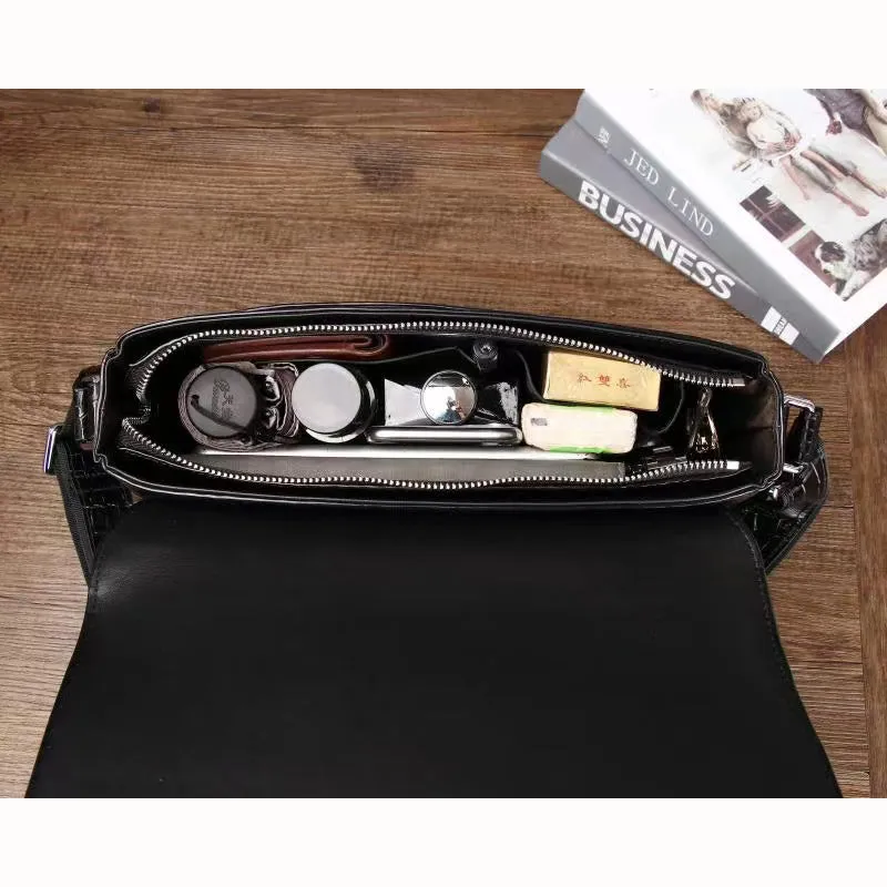 Nosar Crocodile Pattern Men's Flap Tote