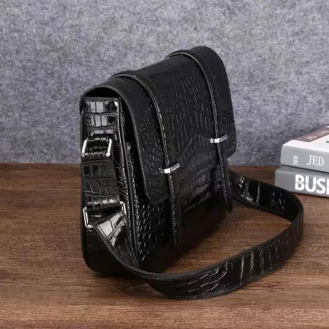 Nosar Crocodile Pattern Men's Flap Tote