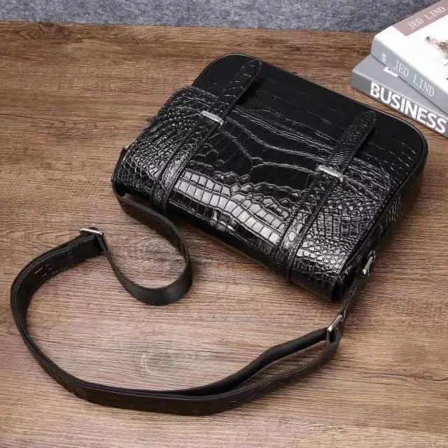 Nosar Crocodile Pattern Men's Flap Tote