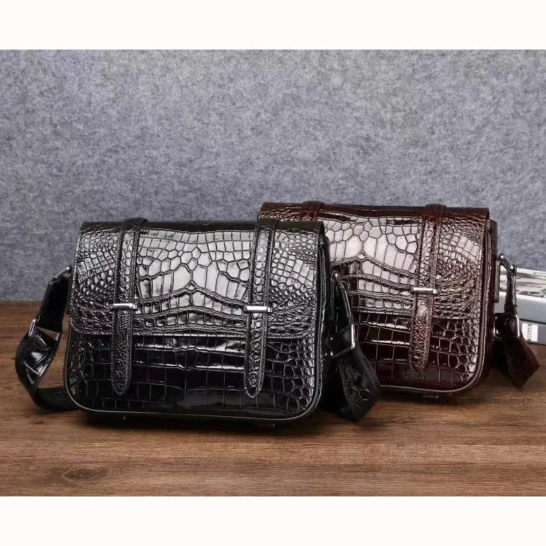 Nosar Crocodile Pattern Men's Flap Tote