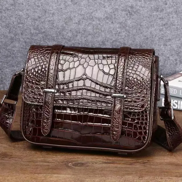 Nosar Crocodile Pattern Men's Flap Tote