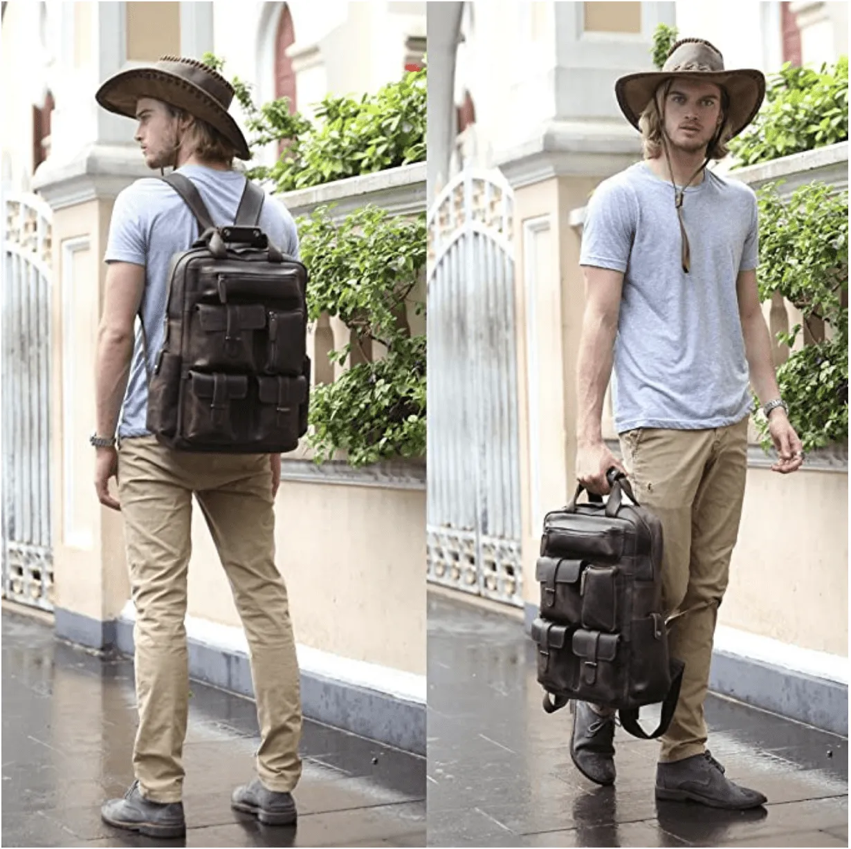Outback Men's Leather Backpack