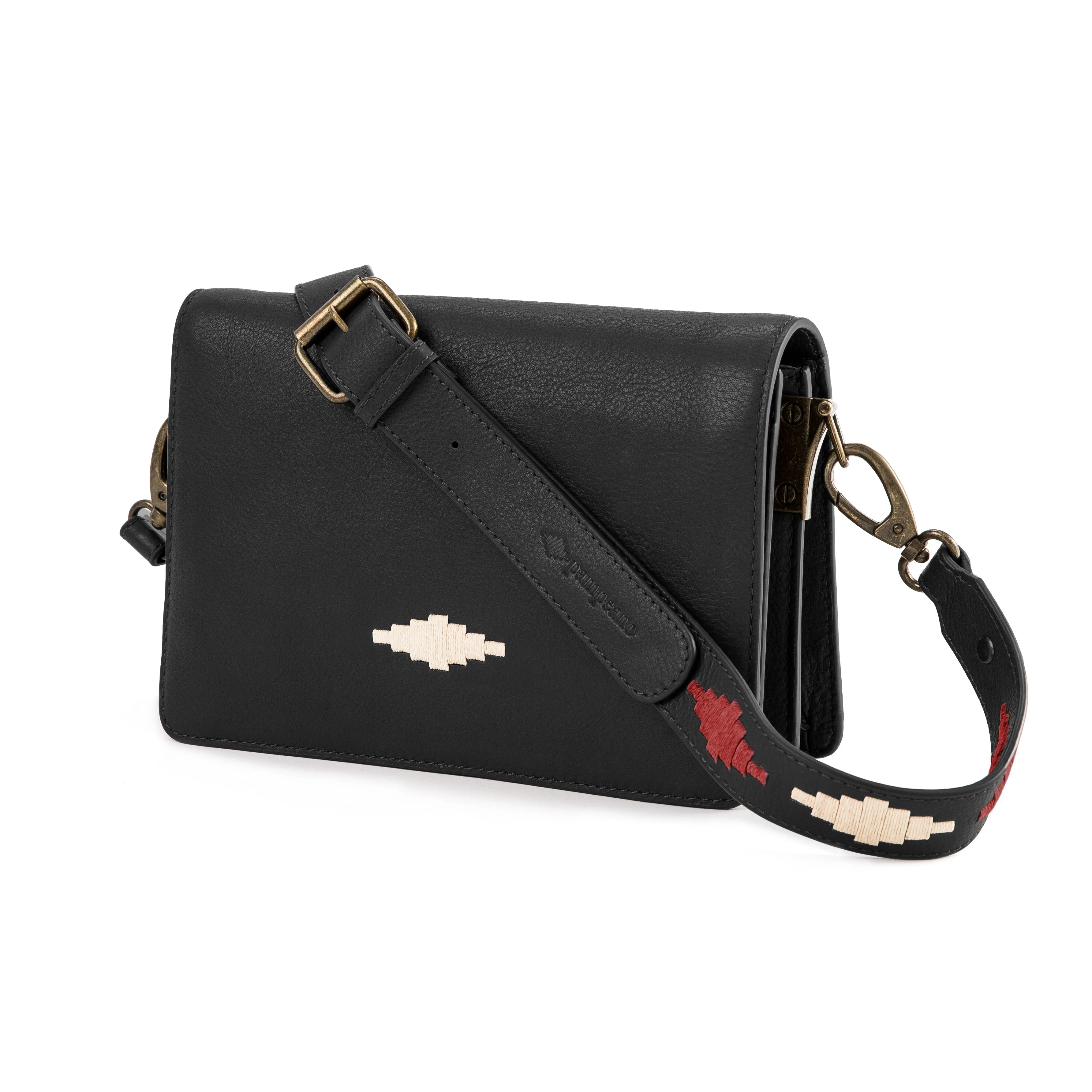 Pampeano - Ladies Estillo Crossbody Bag - Black Leather